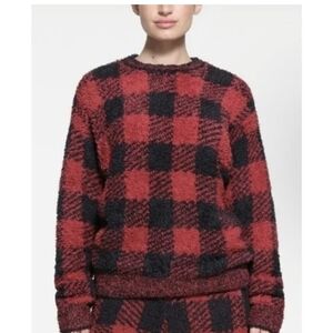 SKIMS Cozy Knit Buffalo Plaid Pullover Oversized S/M NWT Unisex